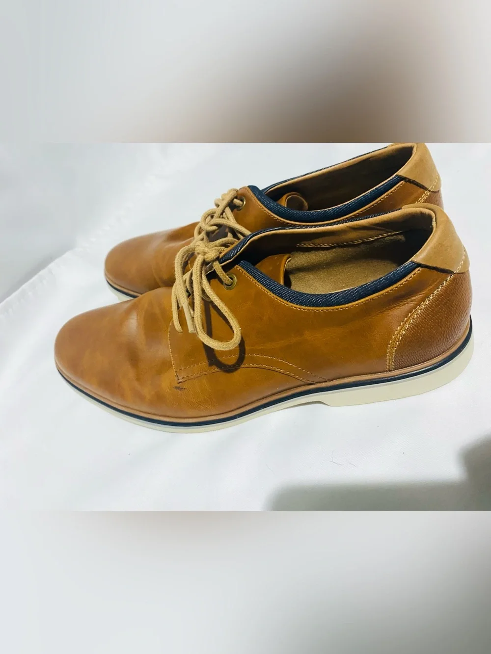 jf j.ferrar Men's Tan Lace-Up Derby Shoes